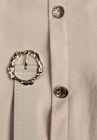 Born2be - Beżowa Spódnica Rozkloszowana z Bawełną i Paskiem oraz Kieszniami Jorlea. Okazja: na co dzień. Kolor: beżowy. Materiał: bawełna. Sezon: lato. Styl: casual, elegancki, boho, klasyczny #8