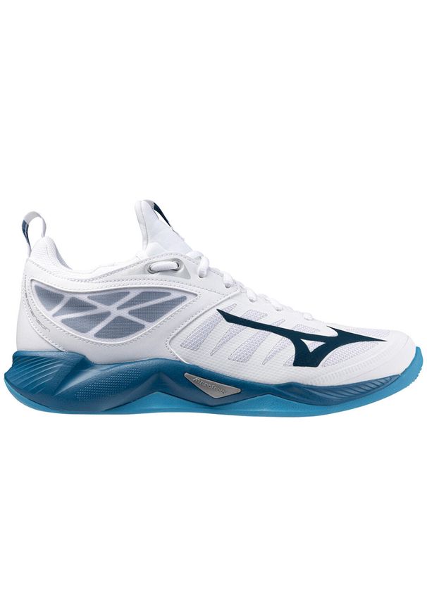 Buty halowe Mizuno Wave Dimension. Kolor: szary, biały, wielokolorowy. Materiał: materiał, syntetyk. Model: Mizuno Wave. Sport: siatkówka