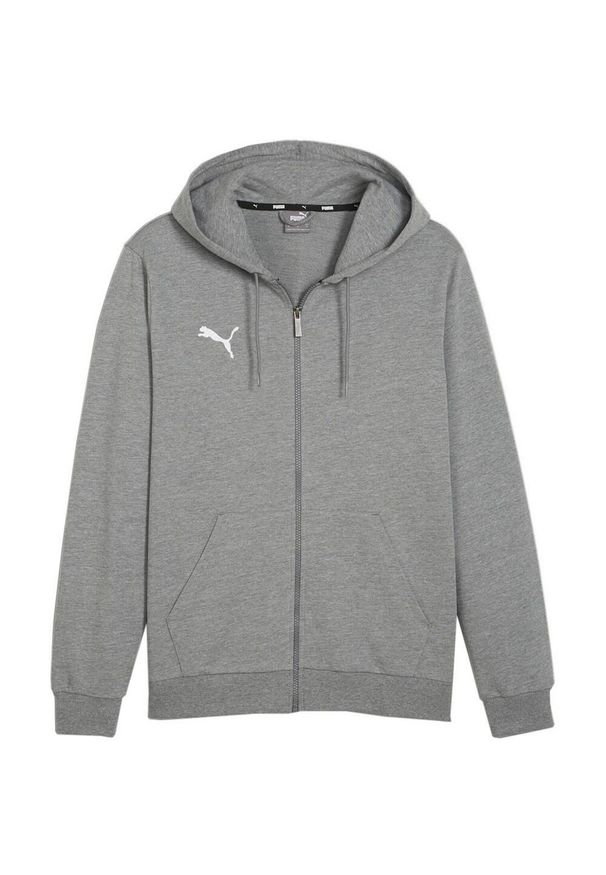Puma - Męska Bluza Z Kapturem Team Goal Casual Full Zip. Typ kołnierza: kaptur. Kolor: szary