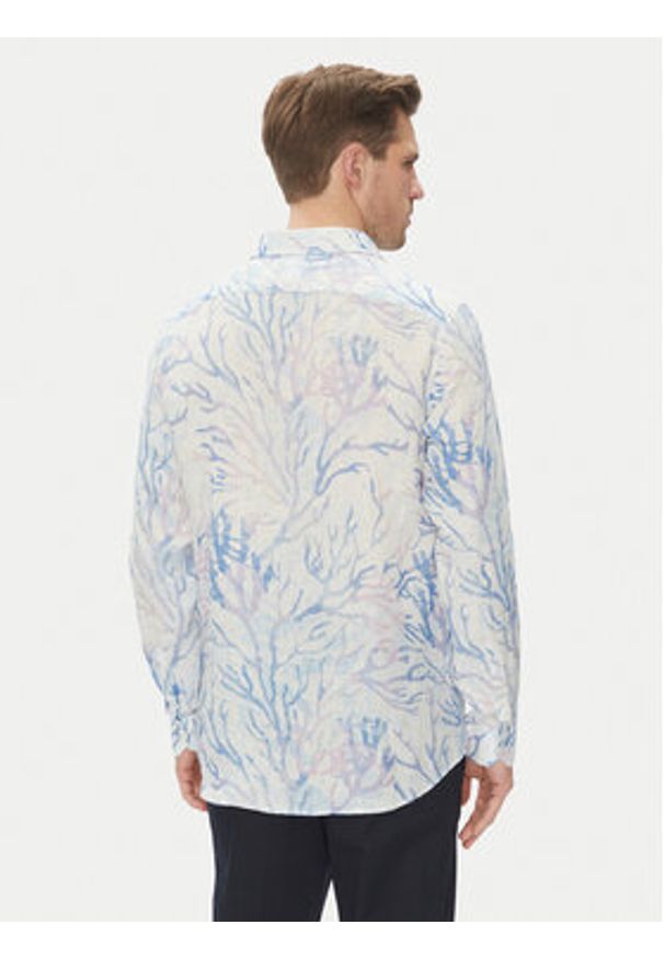 Marciano Guess Koszula 5GHH39 4394Z Błękitny Regular Fit. Kolor: niebieski. Materiał: len