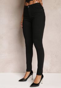 Renee - Czarne Jeansy o Fasonie Skinny Trikese. Okazja: na co dzień. Stan: podwyższony. Kolor: czarny. Styl: elegancki, casual #3