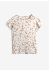 bonprix - T-shirt z czystej bawełny organicznej. Typ kołnierza: kołnierz z falbankami. Kolor: pomarańczowy. Materiał: bawełna. Długość rękawa: krótki rękaw