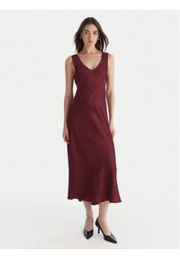 ViCOLO Sukienka koktajlowa TF0247 Bordowy Regular Fit. Kolor: czerwony. Materiał: wiskoza. Styl: wizytowy #1