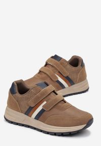 Born2be - Brązowe Buty Sportowe na Rzepy Masania. Okazja: na co dzień. Zapięcie: rzepy. Kolor: brązowy #3