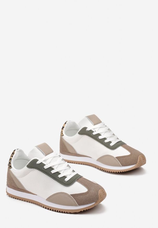 Renee - Brązowe Sneakersy z Ozdobnymi Wstawkami Fania. Kolor: brązowy