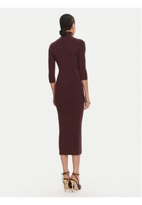 Elisabetta Franchi Sukienka dzianinowa AM-23B-56E2-V390 Bordowy Slim Fit. Kolor: czerwony. Materiał: lyocell #5