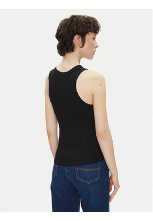 Pepe Jeans Top Marian PL506035 Czarny Slim Fit. Kolor: czarny. Materiał: bawełna