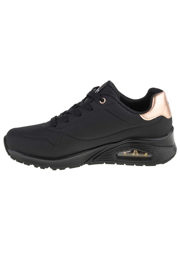 skechers - Buty na co dzień damskie SKECHERS UNO sneakersy. Okazja: na co dzień. Zapięcie: sznurówki. Kolor: czarny. Materiał: materiał, syntetyk. Szerokość cholewki: normalna. Sport: turystyka piesza