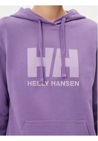 Helly Hansen Bluza Logo 33978 Fioletowy Regular Fit. Kolor: fioletowy. Materiał: bawełna