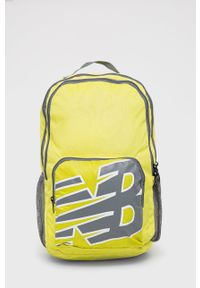 New Balance Plecak kolor żółty duży z nadrukiem. Kolor: żółty. Wzór: nadruk
