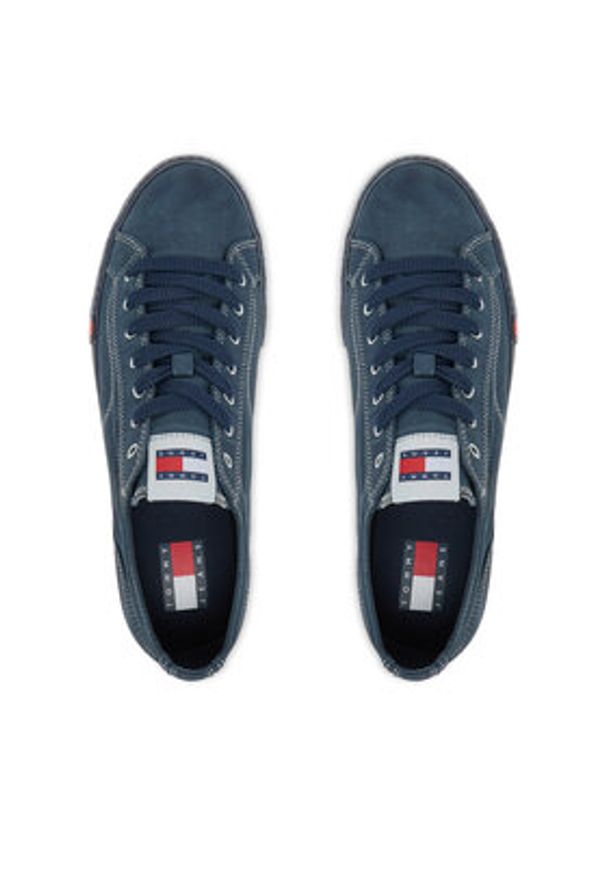 Tommy Jeans Tenisówki Archive Vulc. Y2K Washed Canvas EM0EM01720 Granatowy. Kolor: niebieski. Materiał: materiał
