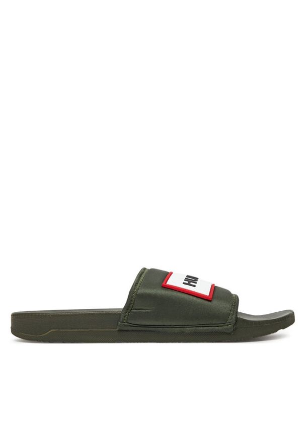 Hunter Klapki M-865993 Khaki. Kolor: brązowy. Materiał: materiał