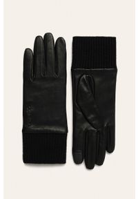 Calvin Klein - Rękawiczki skórzane. Kolor: czarny. Materiał: skóra #1