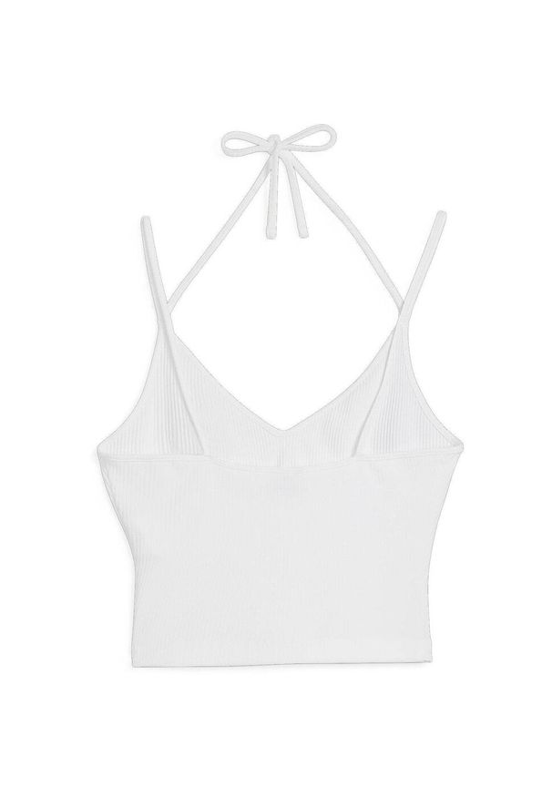 Podkoszulek Puma Classics Ribbed Crop Top, Kobiety. Kolor: biały. Materiał: materiał, bawełna. Sport: fitness