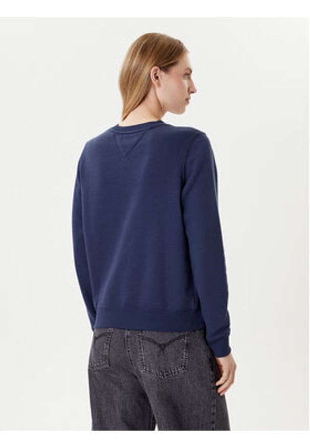 Tommy Jeans Bluza Fleece DW0DW09227 Granatowy Regular Fit. Kolor: niebieski. Materiał: syntetyk