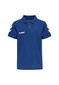 Koszulka tenisowa polo dla dzieci Hummel Go Kids Cotton Polo. Typ kołnierza: polo. Kolor: niebieski. Sport: tenis