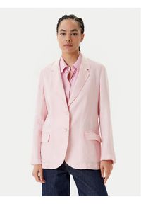 United Colors of Benetton - United Colors Of Benetton Marynarka 2AGHDW00R Różowy Regular Fit. Kolor: różowy. Materiał: len #1