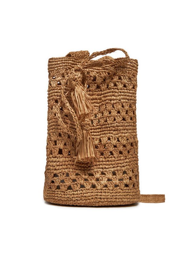 Manebi Torebka Handcrafted Raffia Beach Bucket Weaving V 2.2 AO Brązowy. Kolor: brązowy