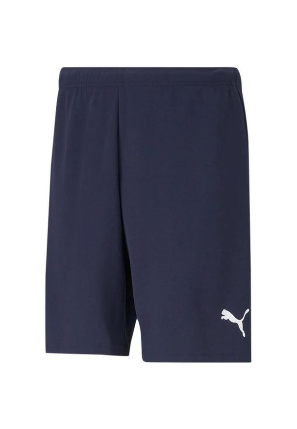 Szorty Puma teamRISE. Kolor: niebieski, wielokolorowy, biały. Materiał: poliester. Sport: piłka nożna