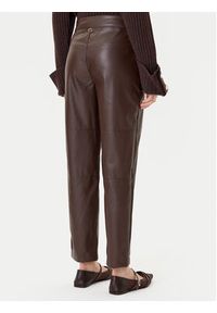 TwinSet - TWINSET Spodnie z imitacji skóry 252TP2091 Brązowy Straight Fit. Kolor: brązowy. Materiał: skóra #4