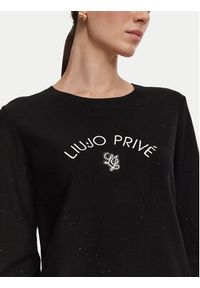 Liu Jo Sport Sweter TF6037 MS049 Czarny Regular Fit. Kolor: czarny. Materiał: syntetyk. Styl: sportowy #4