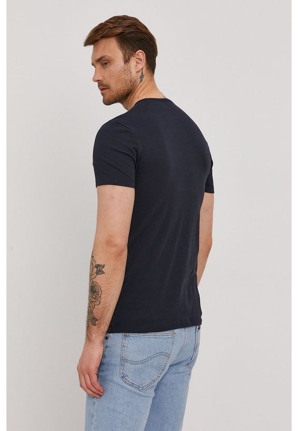 Paul Smith - T-shirt. Okazja: na co dzień. Kolor: niebieski. Materiał: dzianina. Wzór: gładki. Styl: casual