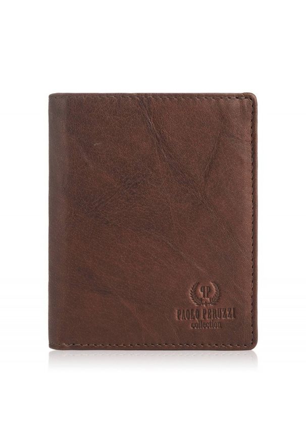 Portfel skórzany PAOLO PERUZZI IN-33-BR brązowy. Kolor: brązowy. Materiał: skóra