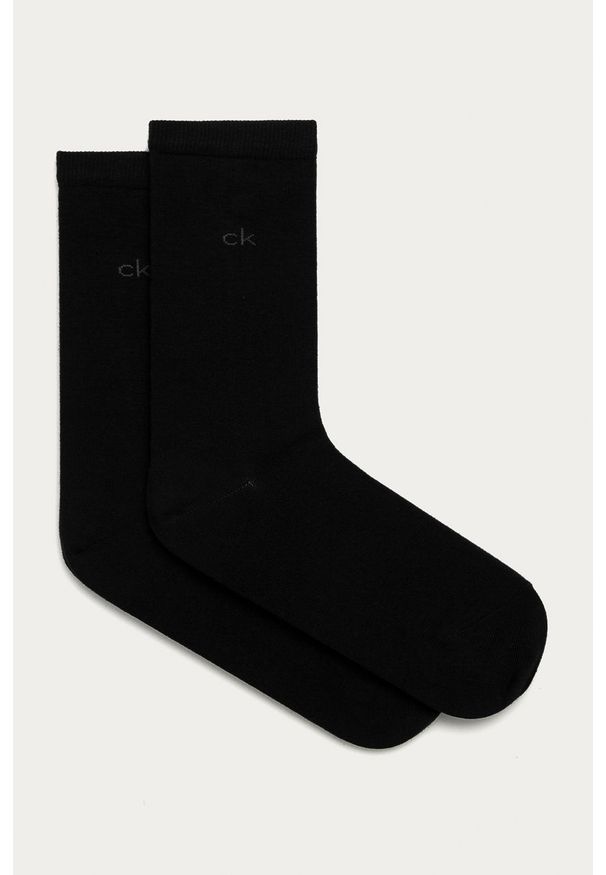Calvin Klein - Skarpetki (2-pack). Kolor: czarny. Materiał: bawełna, materiał, poliamid, elastan. Wzór: gładki