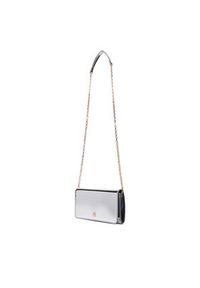 TOMMY HILFIGER - Tommy Hilfiger Torebka Icon Flap W/Chain Met AW0AW17959 Srebrny. Kolor: srebrny. Materiał: skórzane #5