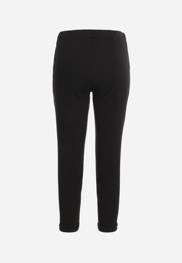 Born2be - Czarne Spodnie z Regularną Talią i Gumką w Pasie Suirelle. Kolor: czarny. Styl: elegancki