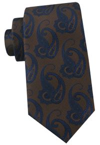 Krawat Męski - Angelo di Monti - Brąz, Paisley. Kolor: brązowy, beżowy, wielokolorowy. Materiał: tkanina. Wzór: paisley. Styl: elegancki, wizytowy #1
