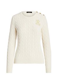 Lauren Ralph Lauren Sweter 200932223002 Écru Slim Fit. Materiał: bawełna #6