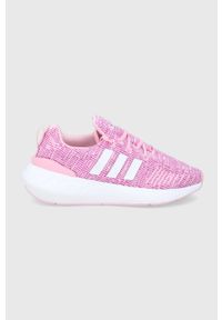 adidas Originals Buty dziecięce Swift Run 22 GW8177 kolor różowy. Nosek buta: okrągły. Zapięcie: sznurówki. Kolor: różowy. Materiał: guma, materiał. Szerokość cholewki: normalna. Obcas: na platformie. Sport: bieganie