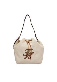 TOMMY HILFIGER - Tommy Hilfiger Torebka Th Elev Summer Bucket Canvas AW0AW18631 Beżowy. Kolor: beżowy #4