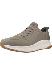 skechers - Kapcie SKECHERS SLIP-INS BOBS SQUAD 4 - DIRECT STEP Brązowy. Kolor: brązowy. Materiał: syntetyk, tkanina
