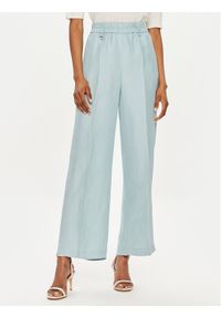 Marella Spodnie materiałowe Papiro 2413131085 Niebieski Relaxed Fit. Kolor: niebieski. Materiał: len, wiskoza