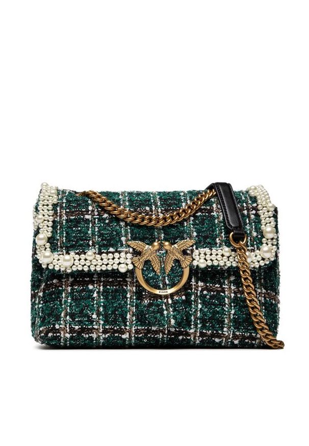 Pinko Torebka Love Classic Puff Pearls Frame AI 22-23 PLTT 1P22WE A03O Zielony. Kolor: zielony