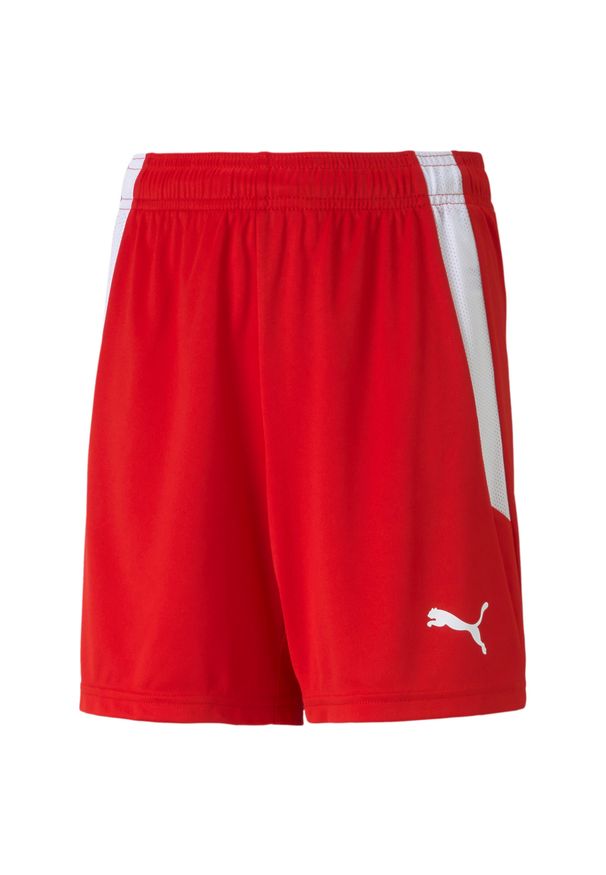 Puma - Spodenki piłkarskie dziecięce PUMA Teamliga. Kolor: wielokolorowy, biały, czerwony. Styl: sportowy