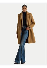 Lauren Ralph Lauren - LAUREN RALPH LAUREN Płaszcz wełniany 297P04141002 Brązowy Regular Fit. Kolor: brązowy. Materiał: syntetyk #5