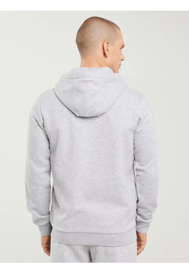 Big-Star - Bluza męska z kapturem szara Ajron 901/ Kersyn 901. Okazja: na co dzień. Typ kołnierza: kaptur. Kolor: szary. Materiał: materiał. Wzór: aplikacja. Styl: elegancki, casual, sportowy, wakacyjny