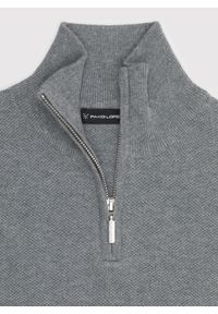 Pako Lorente - PAKO LORENTE – Szary sweter z wysoką stójką zapinaną na zamek. Typ kołnierza: kołnierzyk stójkowy. Kolor: szary. Materiał: bawełna. Sezon: zima, jesień #4
