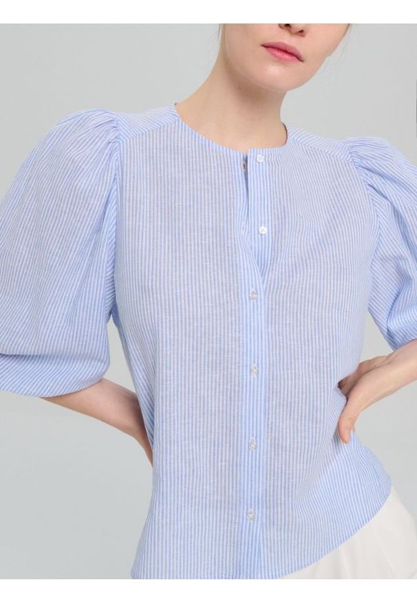 Sinsay - Koszula z domieszką lnu - wielobarwny. Materiał: len