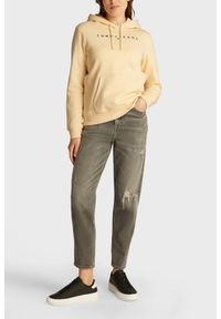 Tommy Jeans - TOMMY JEANS Żółta damska bluza z kapturem, Rozmiar M. Typ kołnierza: kaptur. Kolor: żółty #4