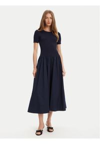 STAUD Sukienka codzienna Laroquette R25S2252PM Granatowy Regular Fit. Okazja: na co dzień. Kolor: niebieski. Materiał: bawełna. Typ sukienki: proste. Styl: casual