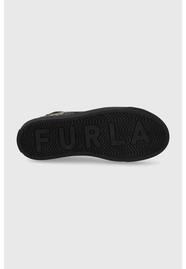 Furla buty Binding kolor czarny. Nosek buta: okrągły. Zapięcie: sznurówki. Kolor: czarny. Materiał: skóra, guma