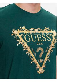 Guess T-Shirt M4RI62 K9RM1 Zielony Slim Fit. Kolor: zielony. Materiał: bawełna #3