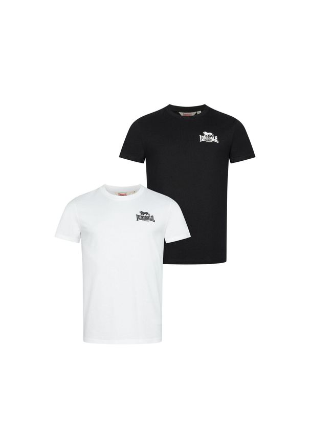 Koszulka Lonsdale Blairmore (x2). Kolor: czarny, biały, wielokolorowy. Wzór: haft