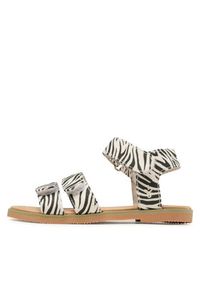 EMU Australia Sandały Zebra K12678 Biały. Kolor: biały. Materiał: skóra, zamsz. Wzór: motyw zwierzęcy #5