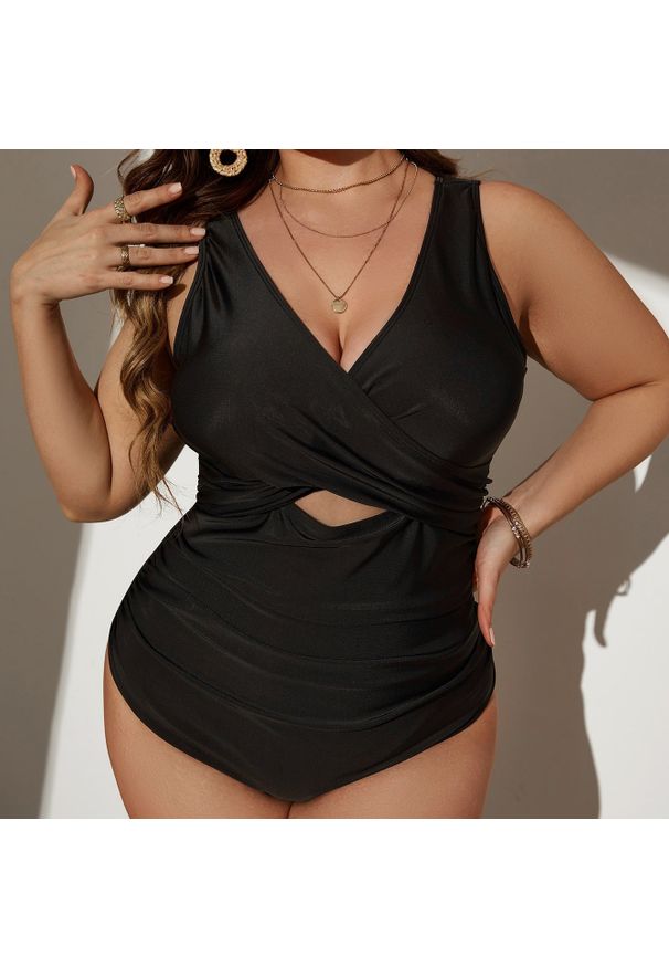 Intica - Jednoczęściowy strój kąpielowy z marszczeniem na plażę i basen Sumanda. Kolor: zielony. Materiał: materiał