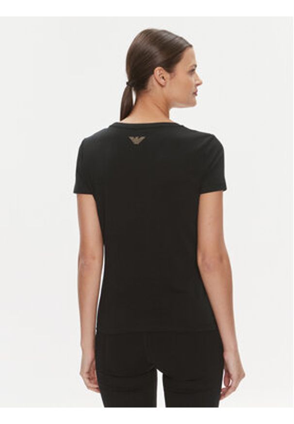 EA7 Emporio Armani T-Shirt 8NTT67 TJDQZ 1200 Czarny Skinny Fit. Kolor: czarny. Materiał: bawełna